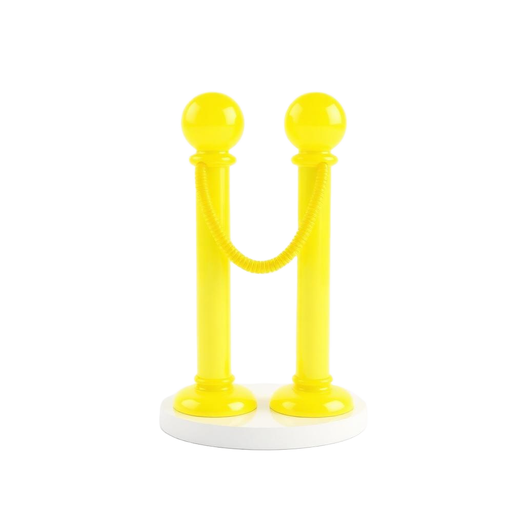 Glossy velvet rope stanchion illustration